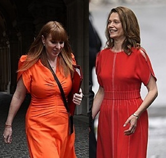 앤절라 레이너 영국 부총리(왼쪽)와 빅토리아 스타머 여사.<EPA=연합뉴스 자료사진, 런던 AP=연합뉴스>